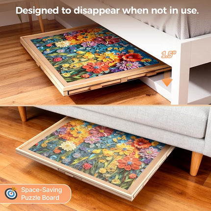 ALL4JIG 1000 Pieces Rotating Puzzle Board with 6 Drawers and Cover,22"x30"Portable Wooden Jigsaw Puzzle Table for Adults,Lazy Susan Spinning Puzzle Boards Birthday mom