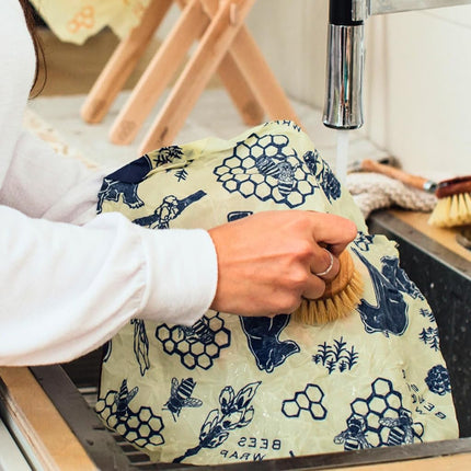 Bee's Wrap Beeswax Wraps for Food - Bees + Bears Cut to Size 14x52 Wax Paper Roll - Made in USA Reusable Waxed Paper & Bowl Covers - Organic & Eco-Friendly Alternative to Aluminum Foil & Plastic Wrap