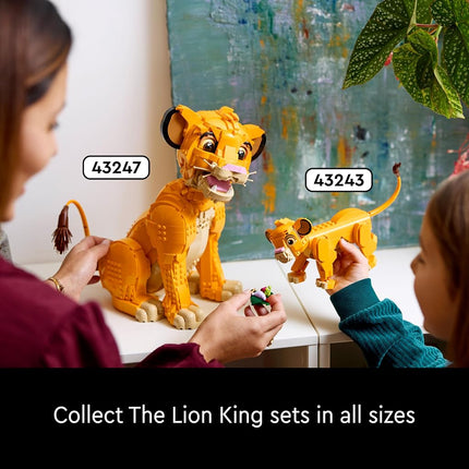LEGO ǀ Disney Young Simba the Lion King - Collectible Animal Figure Building Set - Nostalgic Gift for Mothers - Home or Office Décor Model Kit for Adults - 43247