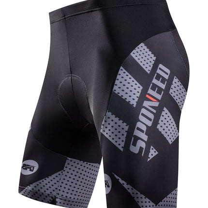 sponeed Short cycliste rembourré pour homme, pantalon de vélo, vêtements de cyclisme, collants, gris, taille M
