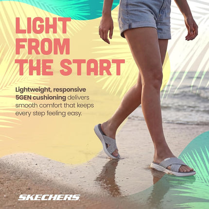 Skechers Women's On-The-Go 600 Glistening, Silver, 9 UK