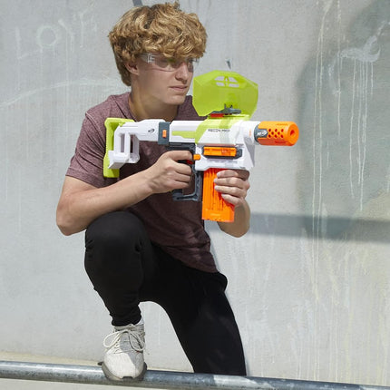 Pistolet NERF Modulus Recon MKIII, crosse et extension de canon amovibles, bouclier à fléchettes, chargeur 12 fléchettes, 12 fléchettes Elite, jeux et jouets d'extérieur pour garçons et filles (exclusivité Amazon)