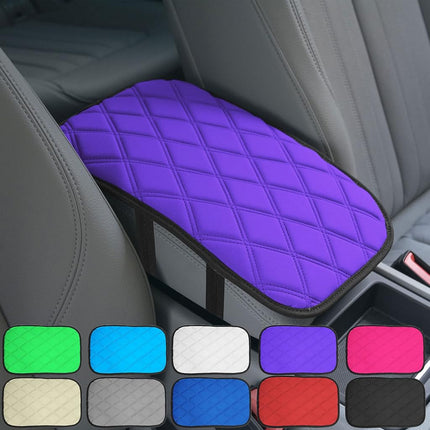 FH GROUP FH1053PURPLEDM-AVC Coussin de console centrale en néosupreme à motif diamant, résistant à l'eau, protège-boîte de siège noir, compatible avec la plupart des voitures, VUS et camions