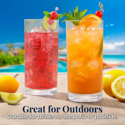 Classic 24-Ounce Premium Quality Plastic Tumbler | Set of 6 Clear