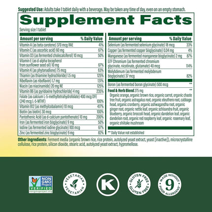 MegaFood Women's One Daily Multivitamin - For Immune Support, Energy Metabolism & Bone Health - Non-GMO, Vegetarian, Gluten-Free - 30 Tablets (30 Servings)