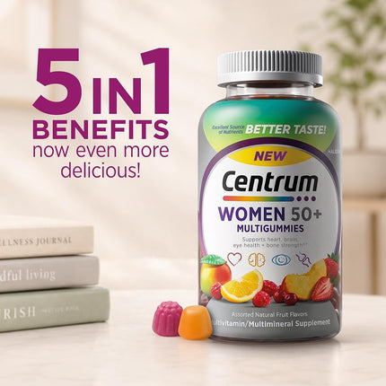 Centrum Silver Women's Multivitamin for Women 50 Plus, Multivitamin/Multimineral Supplement with Vitamin D3, B Vitamins, Non-GMO Ingredients,140 Gummies, Supports Memory and Cognition in Older Adults