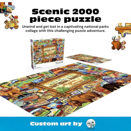 Buffalo Games - Kate Ward Thacker - Our National Parks Collage - 2000 Piece Jigsaw Puzzle for Adults - Challenging Puzzle Perfect for Game Nights - Finished Size is 38.50 x 26.50