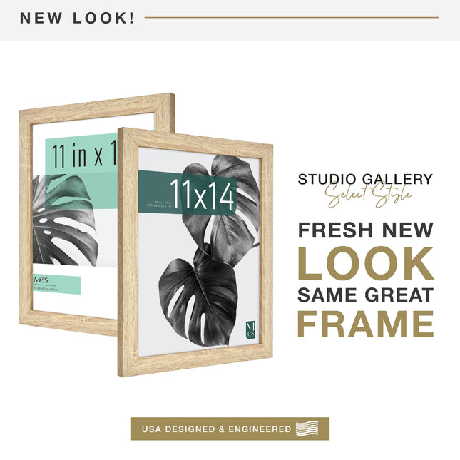 MCS Industries Inc 63712 11x14 Inch Studio Gallery, Natural Woodgrain Frames, 11x14