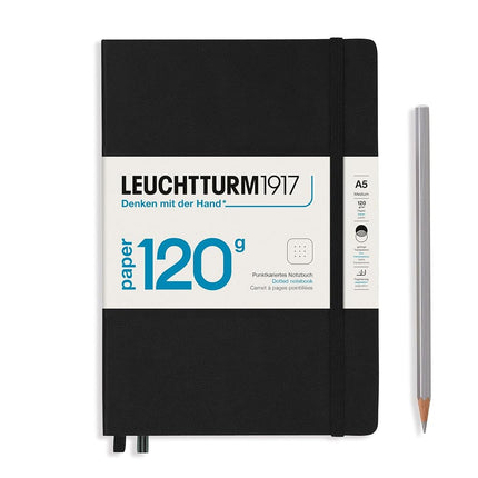 120g Edition Notebook (A5), 203 pages, Dotted, Black