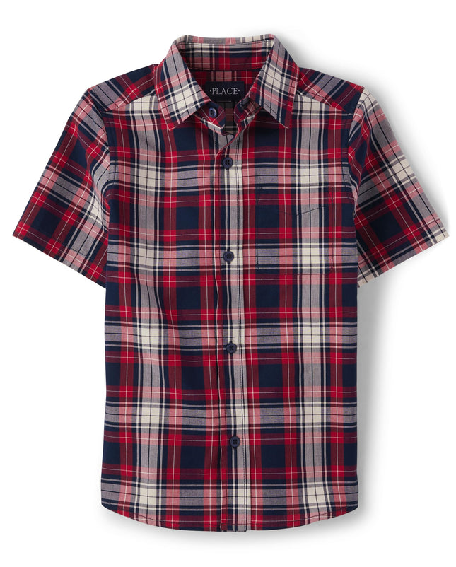 The Children's Place Boys' Short Sleeve Poplin But