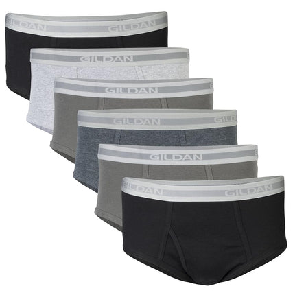 Gildan Men's Brief Underwear Multipack, Grey/Black