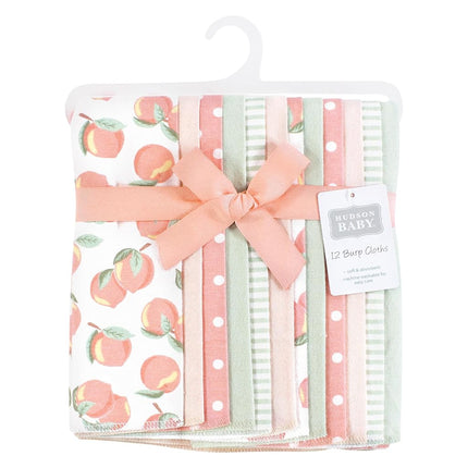 Bavoirs en flanelle Hudson Baby unisexe, lot de 12, Sweet Peach, taille unique