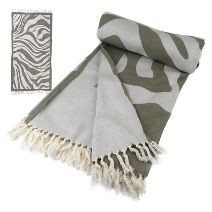 HonestBaby Extra Large Throw Beach Towel, 100% Organic Cotton for Baby Boys, Girls, Unisex, Zebra Stripe, One Size