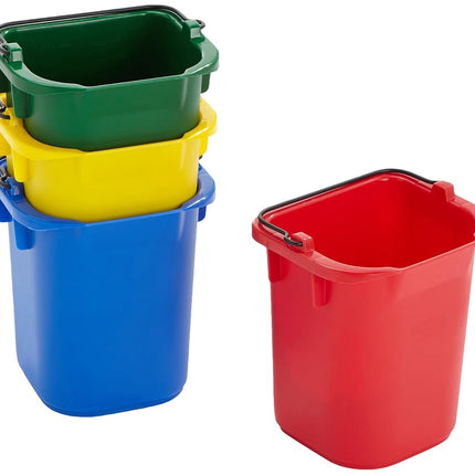 Rubbermaid Commercial Products FG9T83010000, 5qt Disinfectant Pail - Red/Yellow/Blue/Green