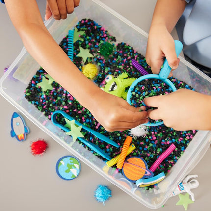 Creativity for Kids Sensory Bin Outer Space – Space-Themed Play Set with Astronauts, Aliens, Planets & Tools – Imaginative Sensory Play for Kids Ages 3+