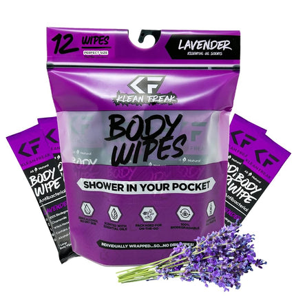 12pc Klean Freak 28x28cm Body Cleansing Wipes Disp