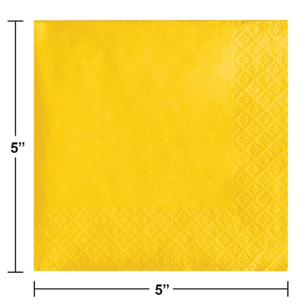 Creative Converting Touch of Color 200 Count 2-Ply Paper Beverage Napkins, School Bus Yellow, one Size - 251021