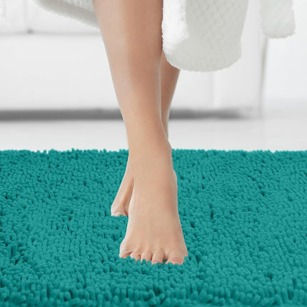 Bedford Home 2-Piece Memory Foam Shag Bath Mat- Seafoam