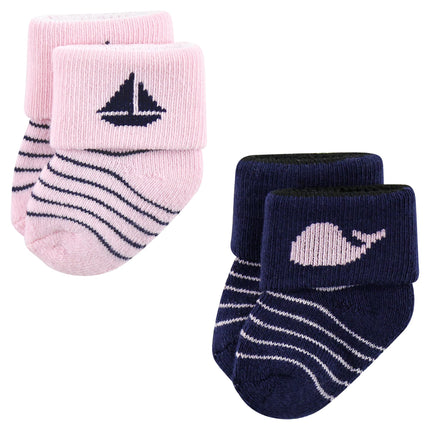 Luvable Friends Baby Girls Unisex Newborn Terry Socks, Sailboat 12-Pack, 0-6 Months, (Pack of 12)