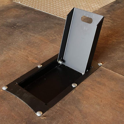 Camco Recessed Motorcycle Wheel Chock - Accommodates Most tire Sizes - Constructed of Powder-Coated Steel (66101)
