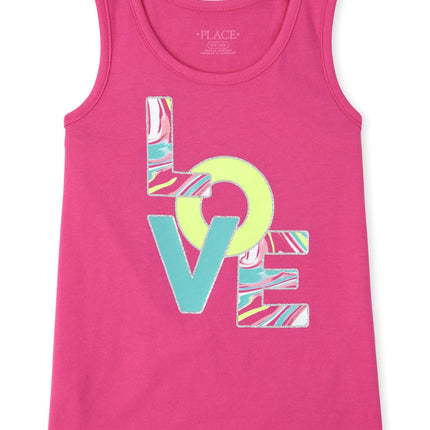 The Children's Place Girls Graphic Tank Top, Berry