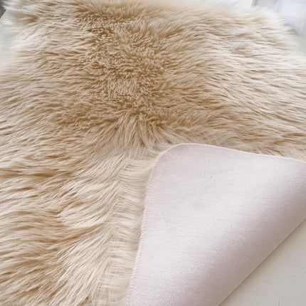 EasyJoy Faux Fur Soft Fluffy Single Sheepskin Style Rug Chair Cover Seat Pad Shaggy Area Rugs for Bedroom Sofa Floor (2 x 3 ft Sheepskin, Beige)