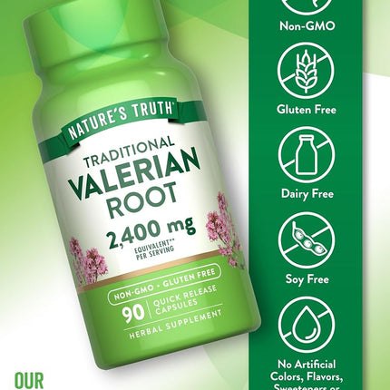 Nature's Truth Valerian Root 1200 mg Supplement, 90 Count