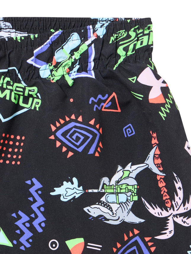Under Armour Ensemble maillot de bain et short assorti pour garçon, manches courtes et short assorti, léger et respirant, blanc/opulent jardin, 3