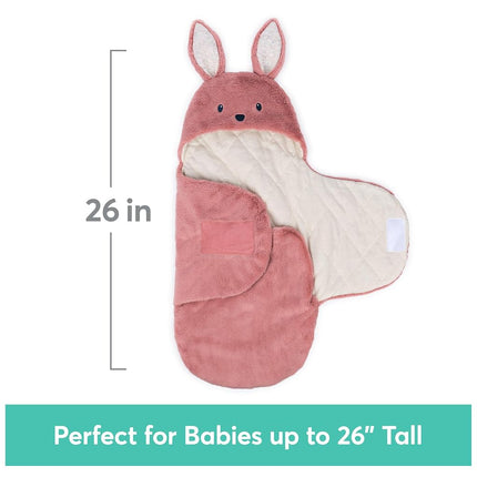 GUND Baby Oh So Snuggly Bunny Blanket Wrap, Plush Hooded Baby Blanket Wrap for Newborns, Pink/Cream, 26”