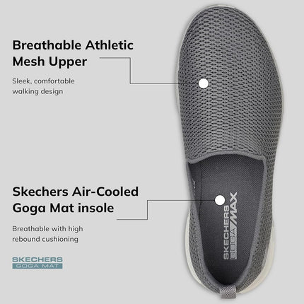 Skechers Women's GOwalk Joy Slip On Sneaker, Charcoal, US 8