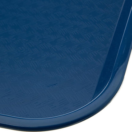 Bandeja de cafetería de comida rápida Carlisle FoodService Products con superficie estampada para cafeterías, comida rápida y comedores, plástico, 14" x 18", azul, (paquete de 12)