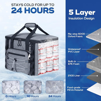 Maelstrom 40Can Collapsible Soft Cooler Bag, Leakproof Insulated Ice Chest