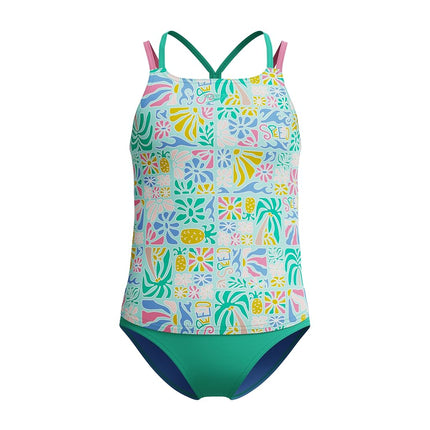 Speedo Girls Swimsuit Two Piece Tankini Thin Strap