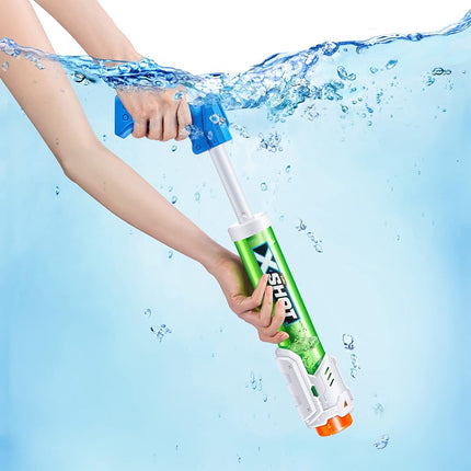 XSHOT Water Warfare Small Tube Soaker (4 Pack) by ZURU Super Soaking Pump Action, Pool Party Pack, Fills up to 380ml, Shoots up to 8 Meters, for Boys, Girls, Children