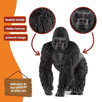 Schleich Wild Life - African Gorilla Toy Figurine - Kids Ages 3+ | 14770