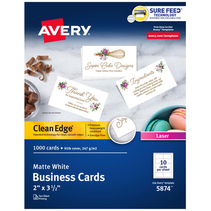 Avery Clean Edge Printable Business Cards with Sur