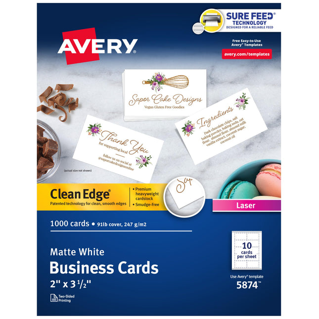 Avery Clean Edge Printable Business Cards with Sur