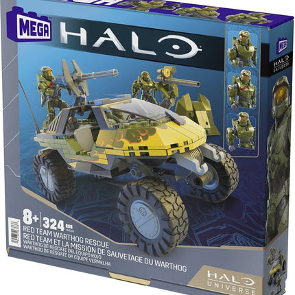 Mega Bloks Halo Universe Warthog de Secours de l'Équipe Rouge 324 pièces Ensemble de Jeu 3 Petites Figurines