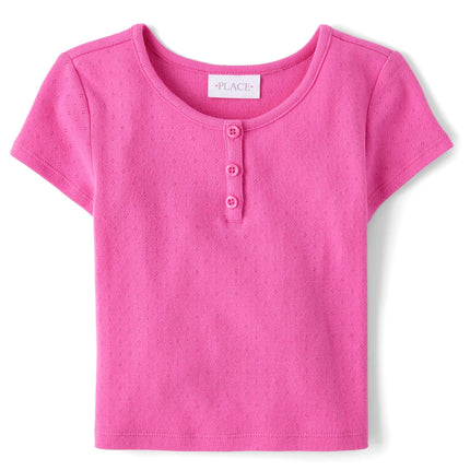 The Children's Place Girls' Basic Short Sleeve Kni