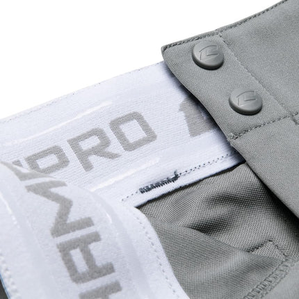 Pantalon de softball CHAMPRO Surge traditionnel taille basse avec liseré tressé de couleur contrastante Gris, Noir