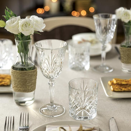 Lorren Home Trends Lorenzo RCR Crystal Collection Water Glass Set -Melodia, 6 Count (Pack of 1), Red Wine Goblet,7.5 Fluid Ounce