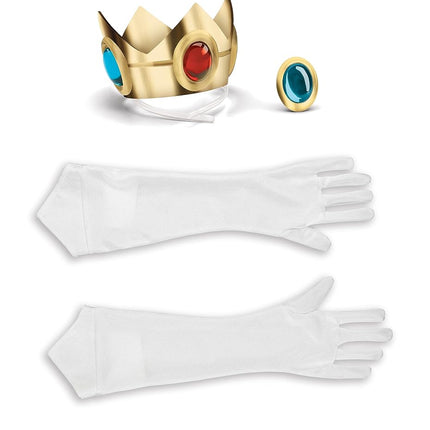 DISGUISE Super Mario 13375 - Girls’ Princess Peach Costume Set, White, One Size