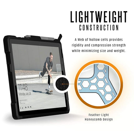 URBAN ARMOR GEAR UAG Designed for Microsoft Surface Go 4/ Surface Go 3 / Surface Go 2 / Surface Go Case 10.5" Metropolis Rugged Aluminum Kickstand Military Drop Tested Protective Cover Black