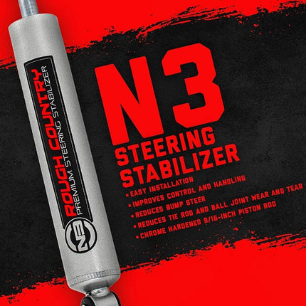 Rough Country N3 Steering Stabilizer for for 2018-2024 Jeep JL/JT - 8730530