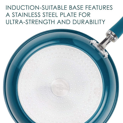 Rachael Ray Create Delicious Nonstick Frying Pan Set/Fry Pan Set/Skillet Set - 9.5 Inch and 11.75 Inches, Blue