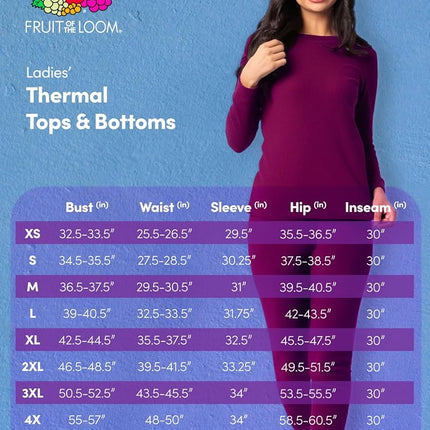 Fruit of the Loom Women's Micro Waffle Premium Thermal Underwear Tee Shirt Pajama Top, White, L