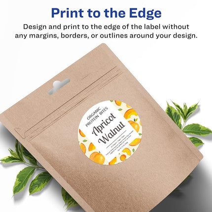 Avery Matte White Round Labels with Sure Feed, 3.5" Diameter, 400 Matte White Printable Labels