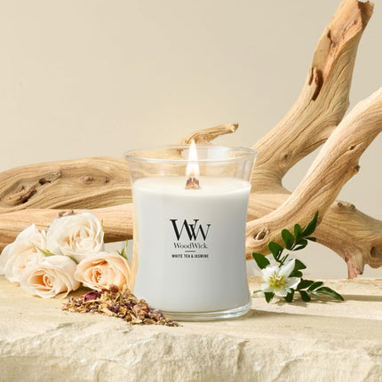 WoodWick White Tea & Jasmine Medium Hourglass Candle