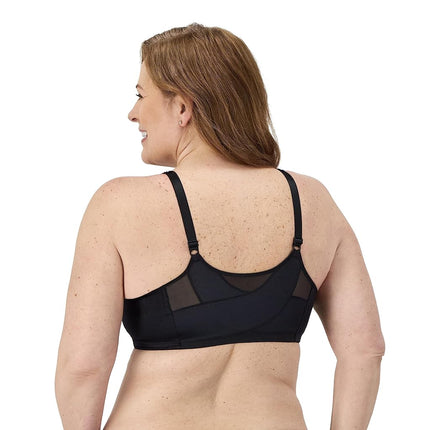 Sujetador sin aros Playtex 18 Hour de cierre delantero con soporte extra en la espalda para mujer, USE52E, Nude/Negro, paquete de 2, 42D