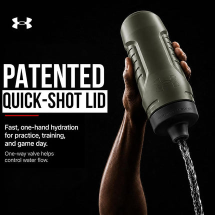 Under Armour Squeeze Water Bottles, 32 oz Water Bottles, Sideline Sports Water Bottle with Quick-Shot Lid, Quick & Easy Hydration, Gym Water Bottles, Squeeze Bottle, 1 32oz